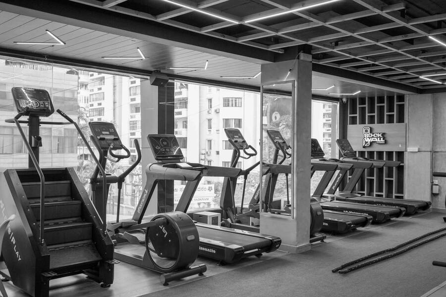 Inside the Rockwall Fitness training floor on Hosur Road